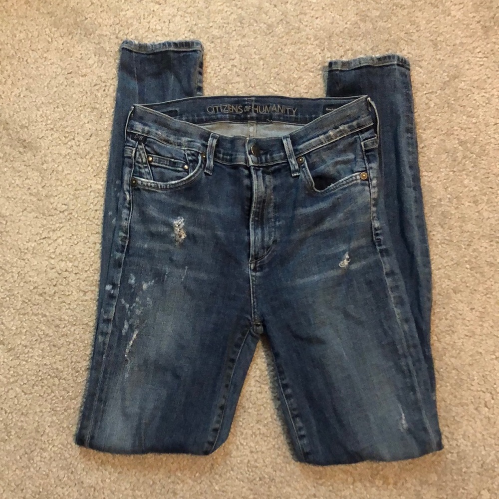 Citizens of Humanity Rocket Distressed High Rise Skinny Jeans
